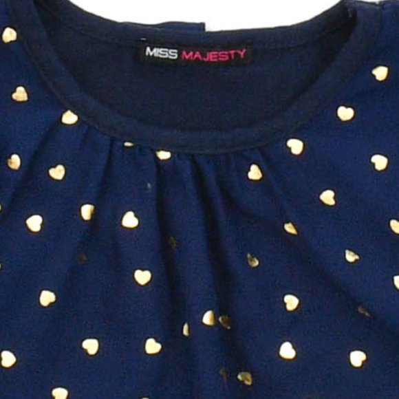 Toddler Girl's Gold Hearts Pattern Layered Top - Picture 3 of 3